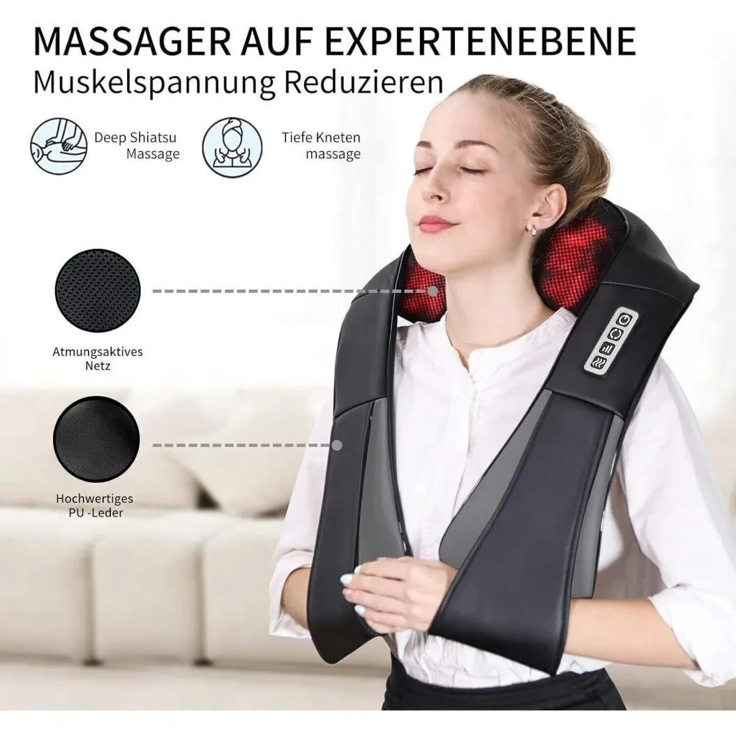 Shiatsu Neck - Shoulder & Back Massagee Deep-kneading With Heating