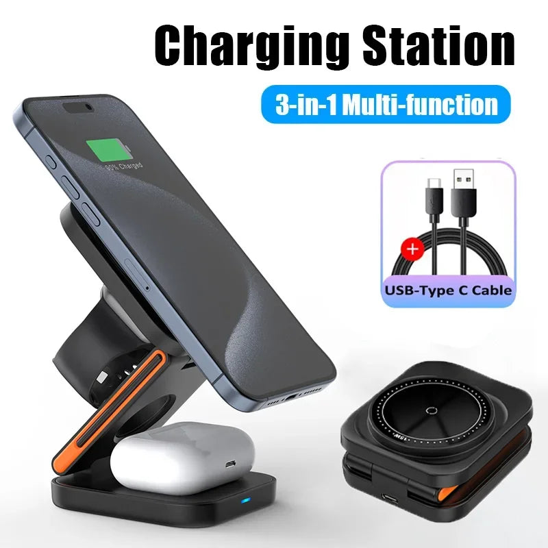 30W 3 in 1 Foldable Magnetic Fast Charging Station