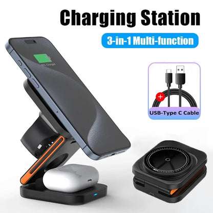 30W 3 in 1 Foldable Magnetic Fast Charging Station
