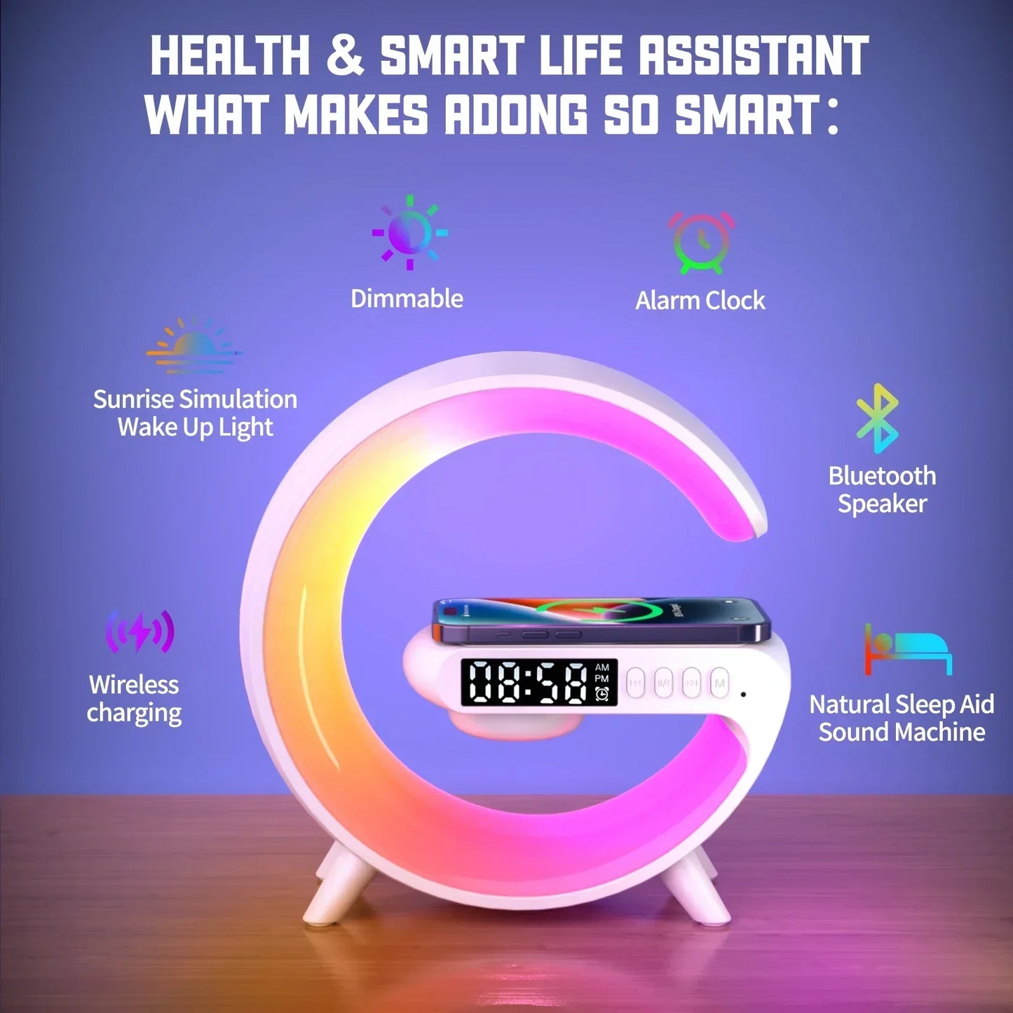 Multifunction Wireless Charging Stand With Alarm Clock
