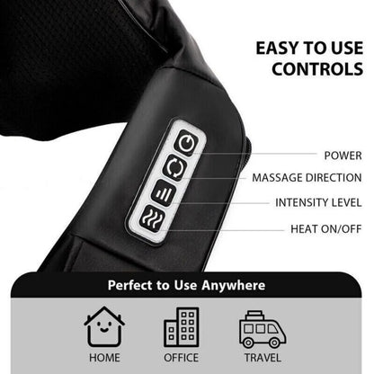 Shiatsu Neck - Shoulder & Back Massagee Deep-kneading With Heating